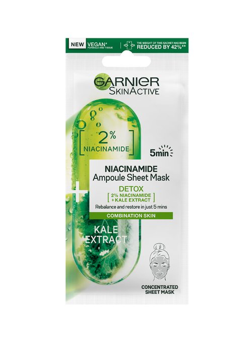 Garnier Skin Active 2% Niacinamide + Kale Detox Ampoule Sheet Mask