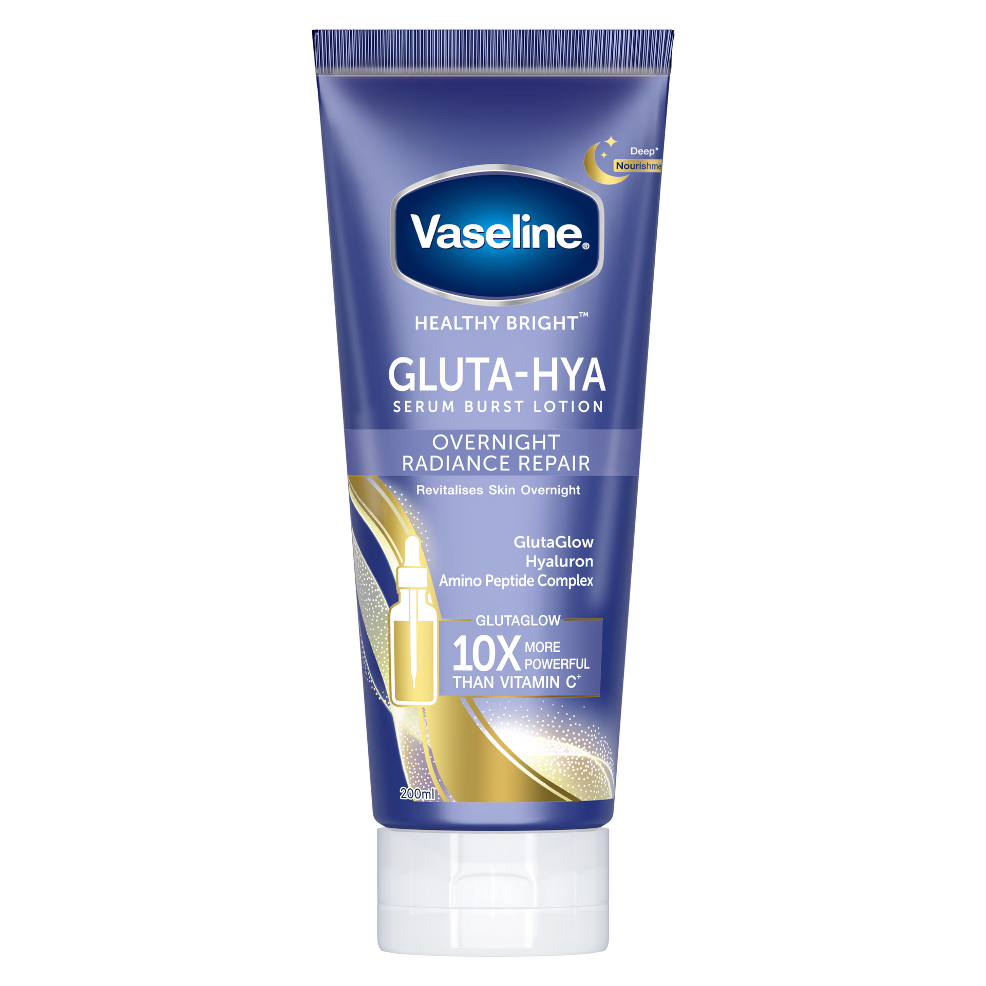 Vaseline® Gluta-Hya Serum Burst Lotion Overnight Radiance Repair 200ml